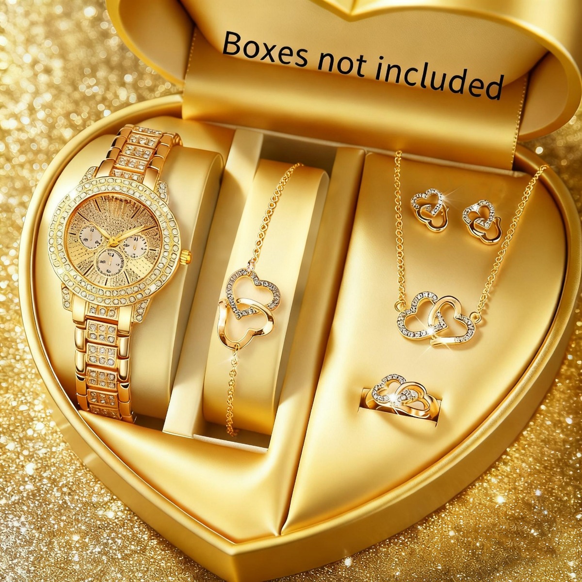 Jewels On Watches - 6PCS Luxury Rhinestone Women Watch Jewelry