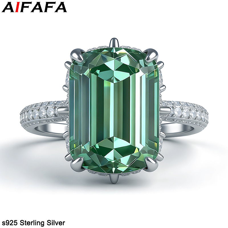 Sterling Silver Ring - Emerald Paraiba Green s925 Sterling Silver