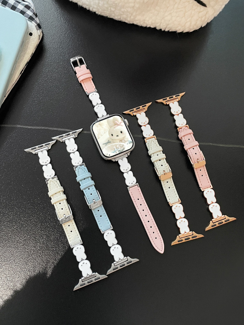 Watch Strap Replacement - New Miffy Rabbit Leather Watch Band