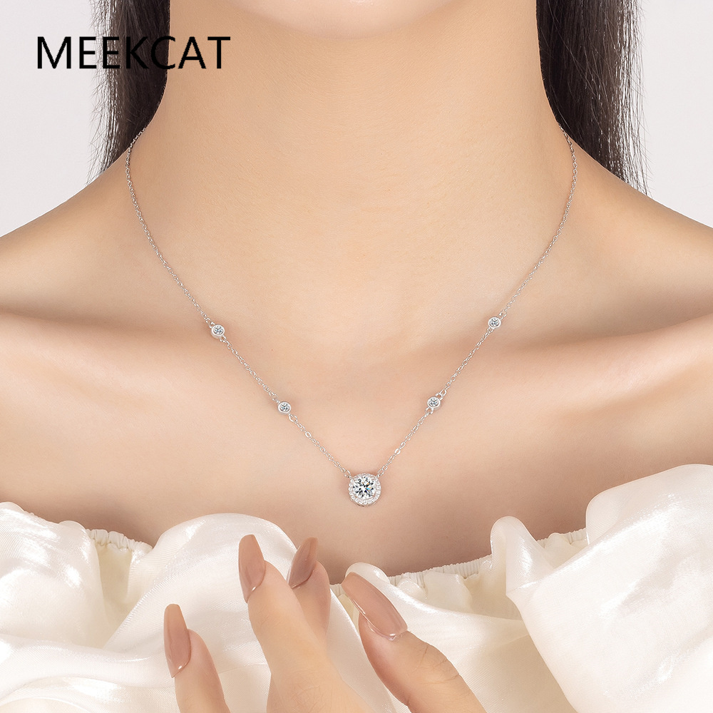 1/2/3CT Moissanite Necklaces f - đánh giá và giá Crystal Choker Necklace
