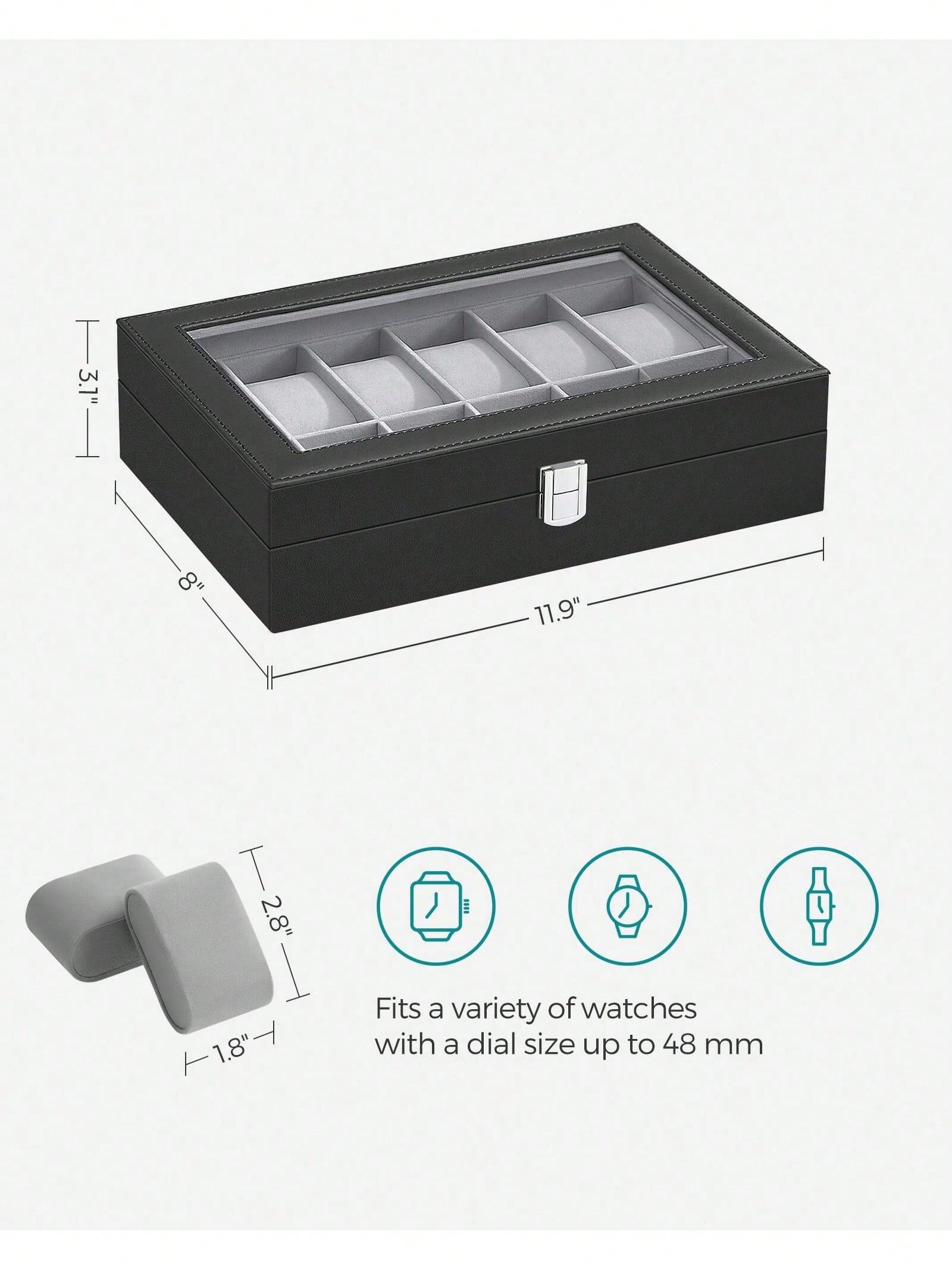 12-Slot Lockable Watch Box wit - đánh giá và giá Jewels On Watches