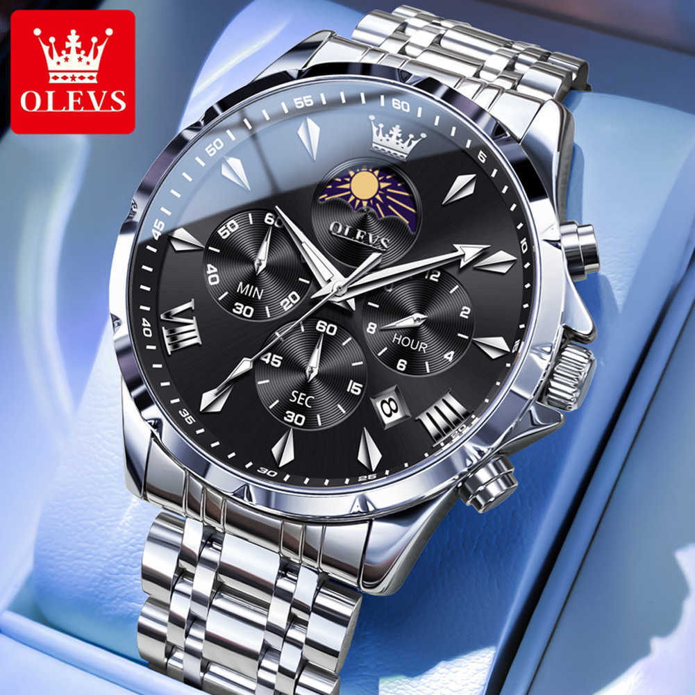 OLEVS 3653 Brand Moon Phase Ca - đánh giá và giá Jewelry Inspired Watches