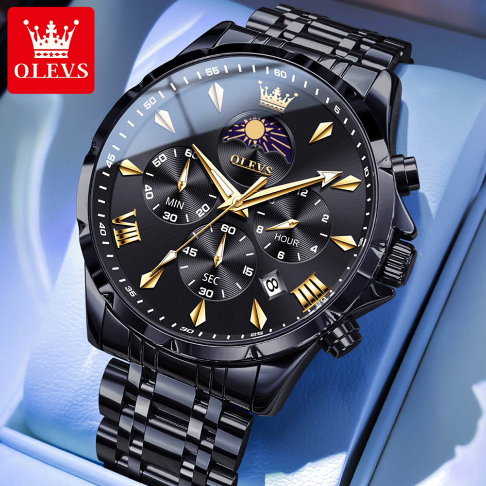 OLEVS 3653 Brand Moon Phase Ca - đánh giá và giá Jewelry Inspired Watches