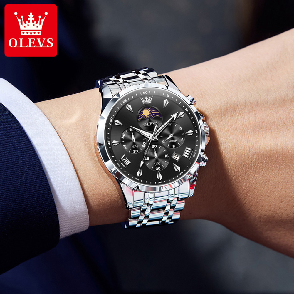 OLEVS 3653 Brand Moon Phase Ca - đánh giá và giá Jewelry Inspired Watches