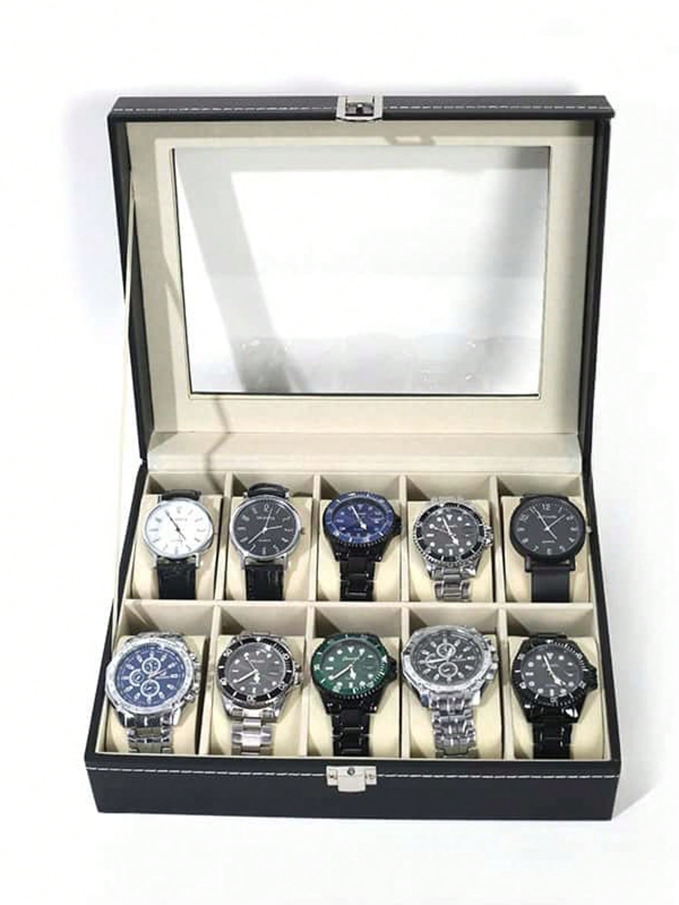 Leather Watch Box with Lock, L - đánh giá và giá Jewels On Watches
