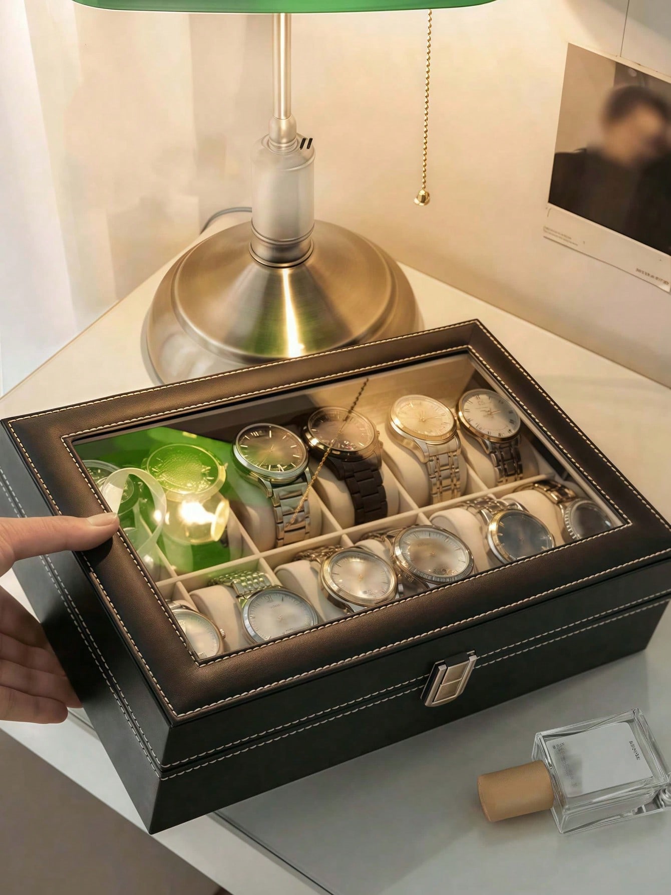 Leather Watch Box with Lock, L - đánh giá và giá Jewels On Watches