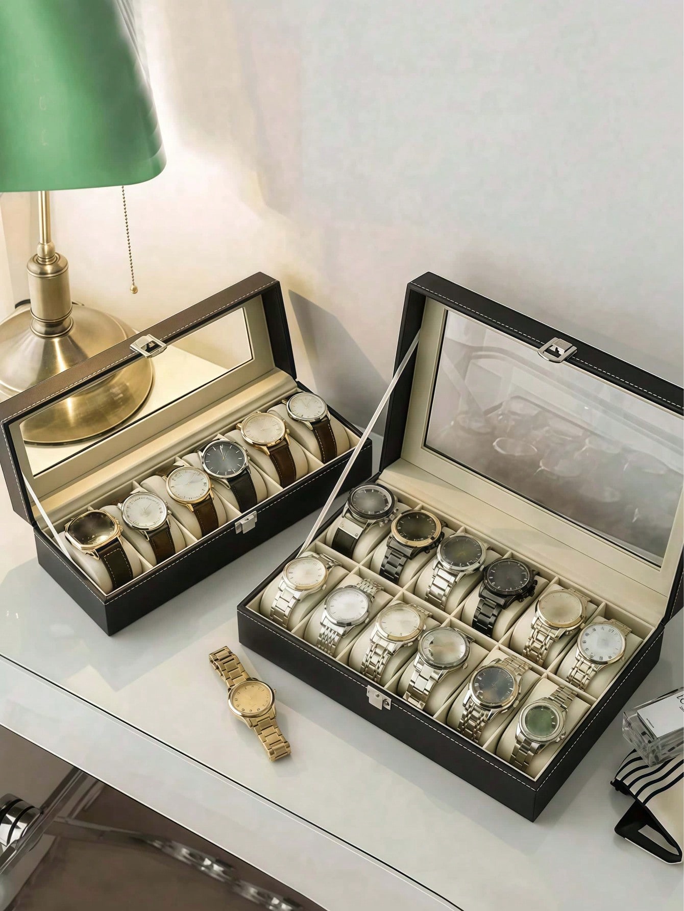 Leather Watch Box with Lock, L - đánh giá và giá Jewels On Watches