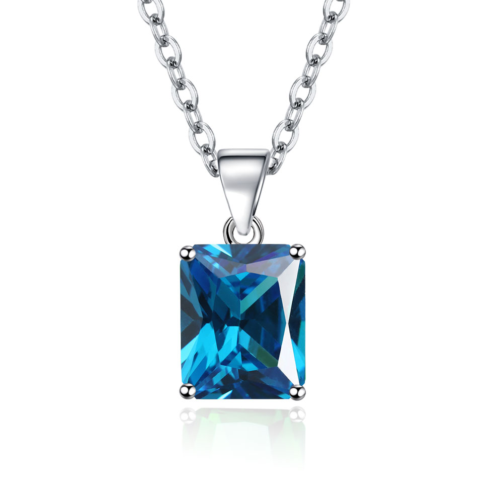 Emerald Cut Blue Topaz Created - đánh giá và giá Crystal Choker Necklace