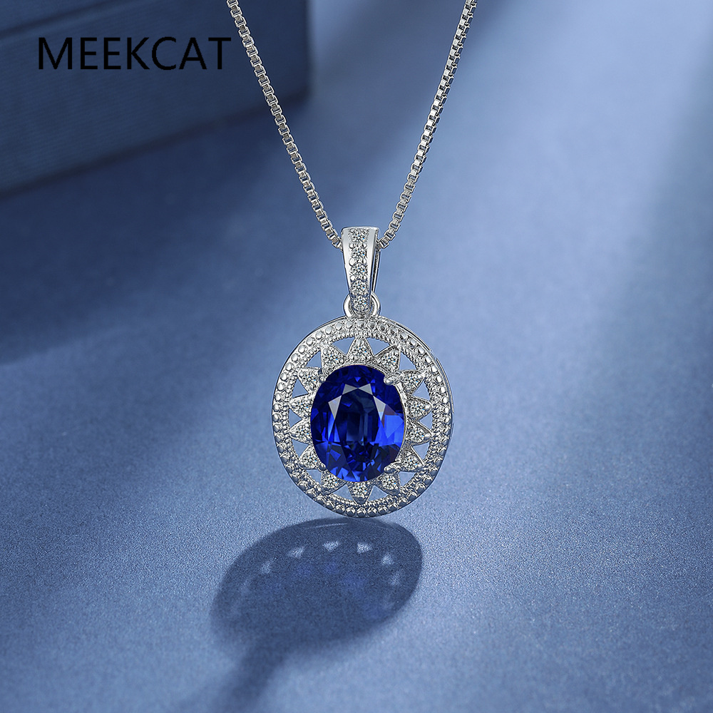 Oval Cut Created Blue Sapphire - đánh giá và giá Crystal Choker Necklace