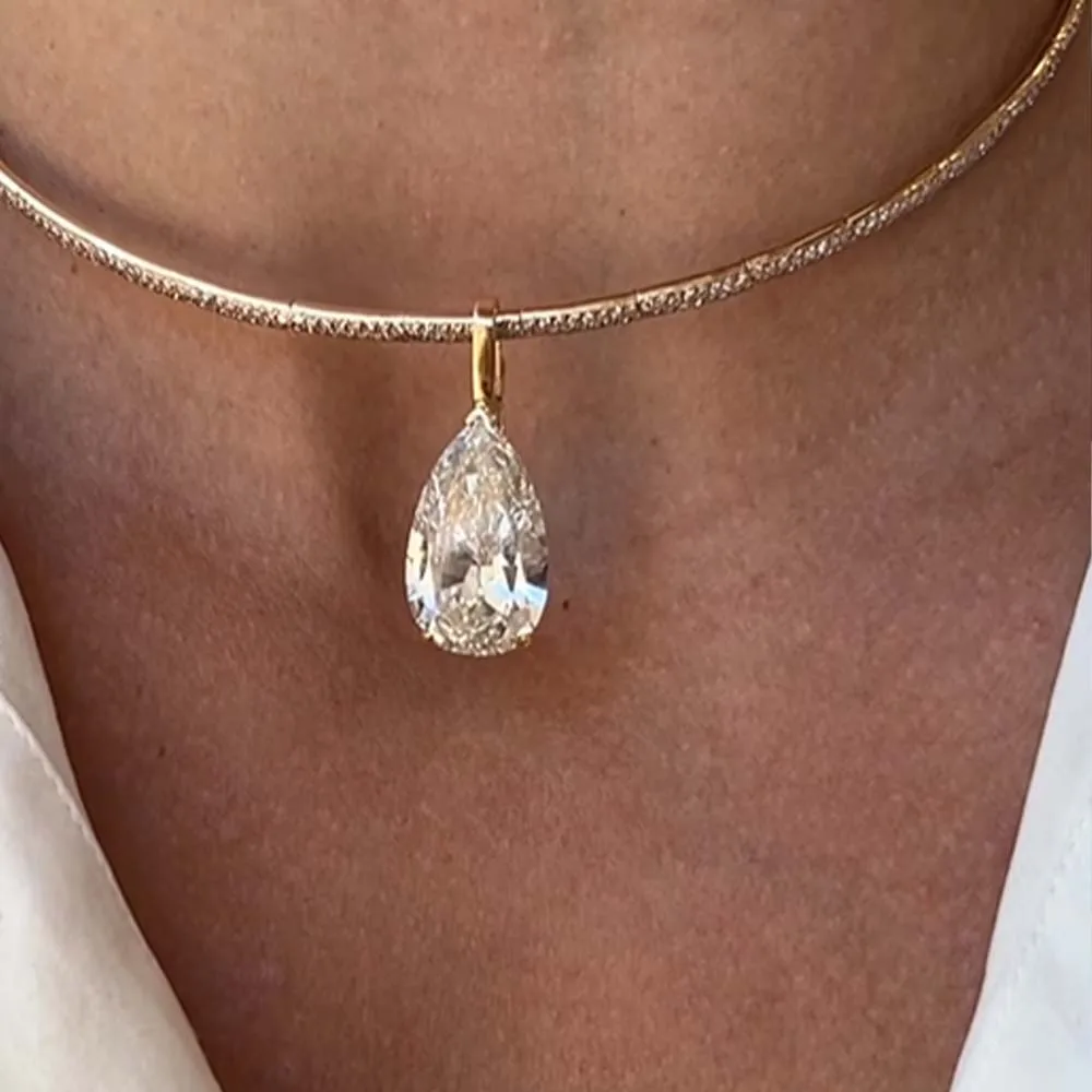 Stonefans Water Drop Pendant C - đánh giá và giá Crystal Choker Necklace