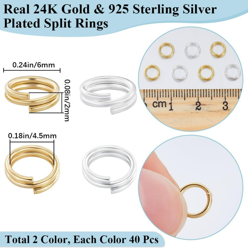 1 Box 80Pcs Split Jump Ring 24 - đánh giá và giá Sterling Silver Ring