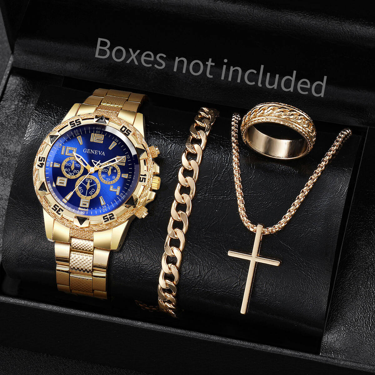 4PCS/Set Fashion Men Business  - đánh giá và giá Jewelry Type Watches