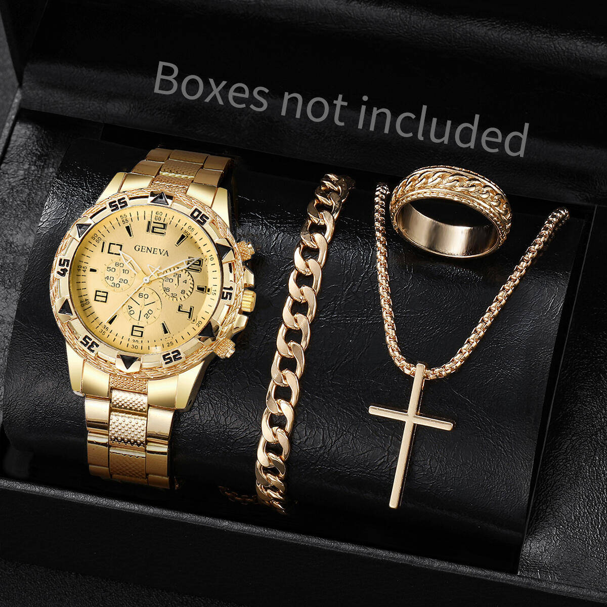 4PCS/Set Fashion Men Business  - đánh giá và giá Jewelry Type Watches